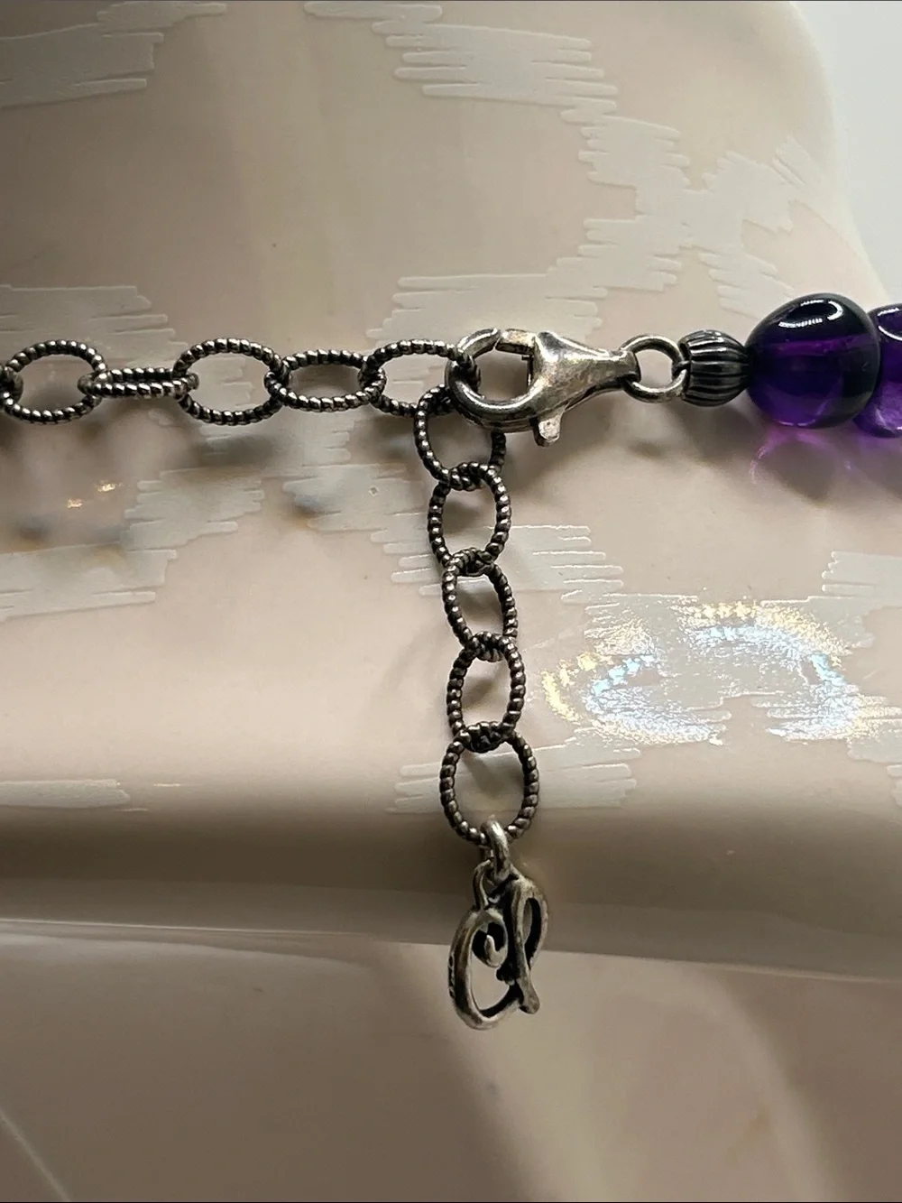 Carolyn Pollack Turquoise and Amethyst Beaded Necklace with Sterling Accents - Picture 8 of 12